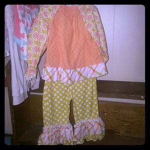 Spring or fall ruffle girl outfit